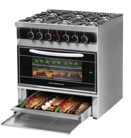 Cocina mini 6h c/parrilla r/fundicion p/vid negro sol real -008734