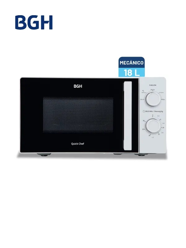 011761 Microondas 18L. manual B118MB25 blanco BGH - 011761 - Imagen 1