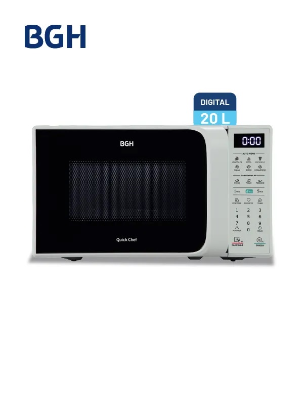 011762 Microondas 20L. 700w digital B120DB20I blanco BGH - 011762 - Imagen 1